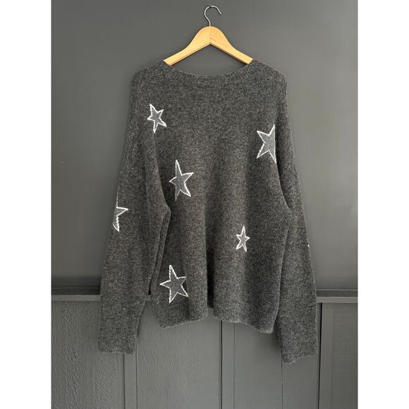 Rails Virgo Charcoal White Stars Cashmere Blend Pulliver Sweater Size XL - Picture 9 of 13